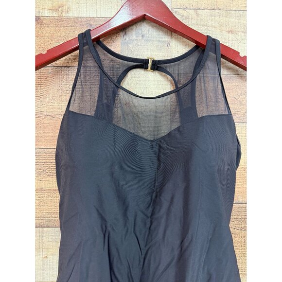Black One-Piece Swimsuit With Sheer Mesh Accent Sz 18 By Swimsuits For All - Picture 2 of 4